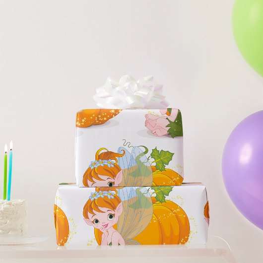 Niedliche Faibe und ein Pumpkettenwaschpapier Geschenkpapier