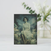 Niedliche Faible-Sits auf Vintagen Postkarten-Pile Postkarte (Stehend Vorderseite)