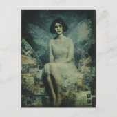 Niedliche Faible-Sits auf Vintagen Postkarten-Pile Postkarte (Vorderseite)