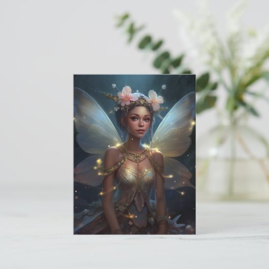 Niedliche Faile Girl Fantasy Kunst Postkarte (Stehend Vorderseite)