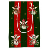 Niedliche Fairies auf Weihnachtsschmuck Mittlere Geschenktüte (Rückseite)
