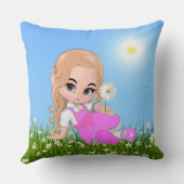 Niedliche Fairy & Daisy Blume Kissen (Rückseite)
