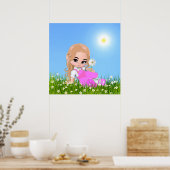 Niedliche Fairy & Daisy Blume Poster (Küche)