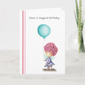 Niedliche Fairy mit Ballon Personalisiert Geburtst Karte (Vorderseite)
