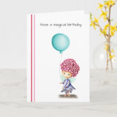 Niedliche Fairy mit Ballon Personalisiert Geburtst Karte (Gelbe Blume)