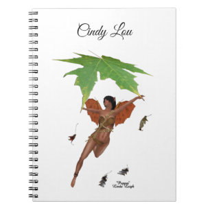 Niedliche Fairy mit braunem Wings SpiralNotebook Notizblock