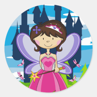 Niedliche Fairy Princess-Aufkleberblatt Runder Aufkleber