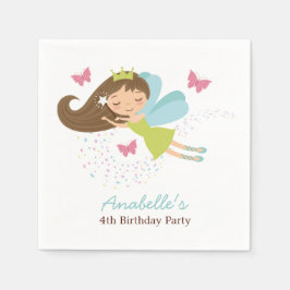 Niedliche Fairy Princess Girls Geburtstag Serviette