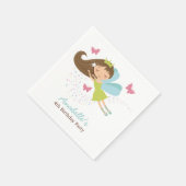 Niedliche Fairy Princess Girls Geburtstag Serviette (Ecke)