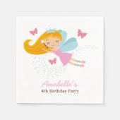 Niedliche Fairy Princess Girls Geburtstag Serviette (Vorderseite)