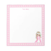 Niedliche Fairy Princess & White Blume auf einfach Notizblock (Vorderseite)