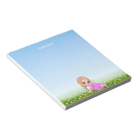 Niedliche Fairy und Blume Notizblock (angewinkelt)