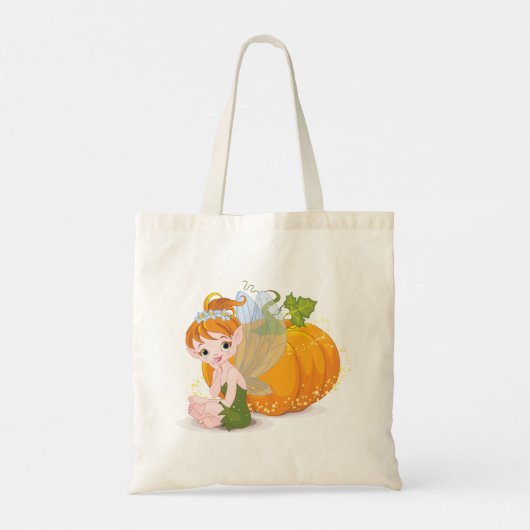 Niedliche Fairy und eine Pumpkin Tote Tasche (Rückseite)