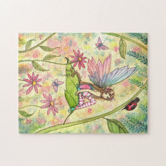 Niedliche Fairy und Ladybug Fantasy Art Puzzle (Horizontal)