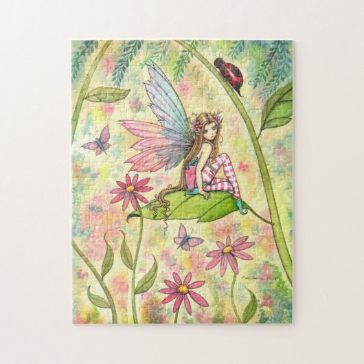 Niedliche Fairy und Ladybug Fantasy Art Puzzle (Vertikal)