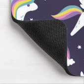 Niedliche Fairy Unicorn + Regenbogen, blauer Hinte Mousepad (Ecke)