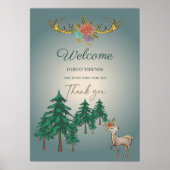 Niedliche Fairytale Woodland Deer Animals Baby Dus Poster (Vorne)
