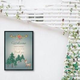 Niedliche Fairytale Woodland Deer Animals Baby Dus Poster