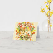 Niedliche Fall Lion Familie Karte (Gelbe Blume)