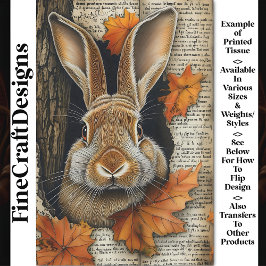 Niedliche Fall Peeking Rabbit Ephemera BK7 Decoupa Seidenpapier