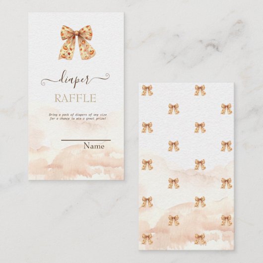 Niedliche Fall Pumpkins Bow Babydusche Begleitkarte (Vorne/Hinten)