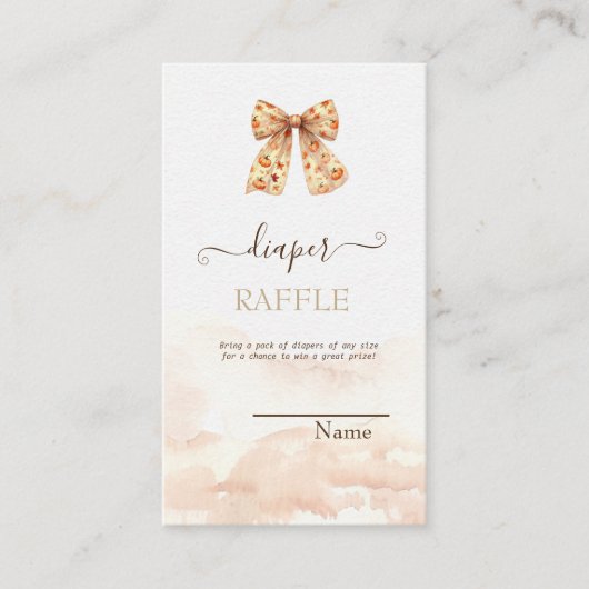 Niedliche Fall Pumpkins Bow Babydusche Begleitkarte (Vorderseite)