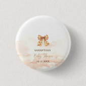 Niedliche Fall Pumpkins Bow Babydusche Button (Vorderseite)