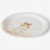 Niedliche Fall Pumpkins Bow Babydusche Pappteller (Schrägansicht)