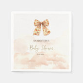 Niedliche Fall Pumpkins Bow Babydusche Serviette (Vorderseite)