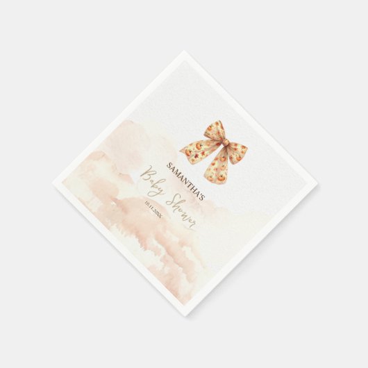 Niedliche Fall Pumpkins Bow Babydusche Serviette (Ecke)