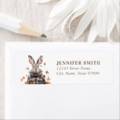 Niedliche Fall-Rabbit-Rücksendeadressen-Aufkleber (Insitu)