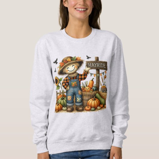 Niedliche Fall Scarecrow Ladys Sweatshirt (Vorderseite)