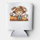 Niedliche Fall-Vogelscheuche mit Pumpkins Oversize Dosenkühler (Vorderseite)