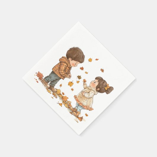 Niedliche Fallkinder Serviette (Ecke)