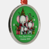 Niedliche Familie von drei Elefanten Ornament (Rechts)