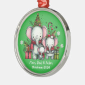 Niedliche Familie von drei Elefanten Ornament (Links)