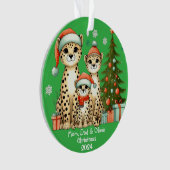 Niedliche Familie von Drei-Leoparden-Ornament Ornament (Vorderseite)