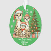 Niedliche Familie von Drei-Leoparden-Ornament Ornament (Vorderseite)
