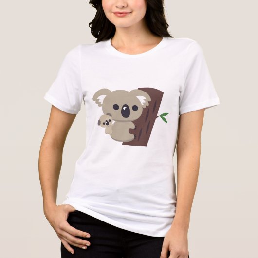Niedliche Familienmutter Koala Bär mit Kind Tri-Blend Shirt (Vorderseite)
