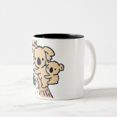 Niedliche Familienmutter Koala Bär mit Kind Zweifarbige Tasse (VorderseiteRechts)