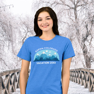 Niedliche Familienski-Reise Blaue Berge Frauen Tri-Blend Shirt