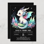 Niedliche Fantasie Dragon Geburtstag Einladung (Vorne/Hinten)
