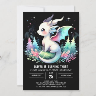 Niedliche Fantasie Dragon Geburtstag Einladung