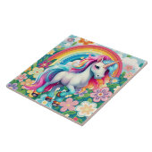 niedliche Fantasie Einhornmädchen Fliese (Seite)