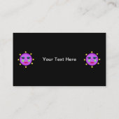 Niedliche Fantasie Lila Moon Face Stars Visitenkarte (Rückseite)