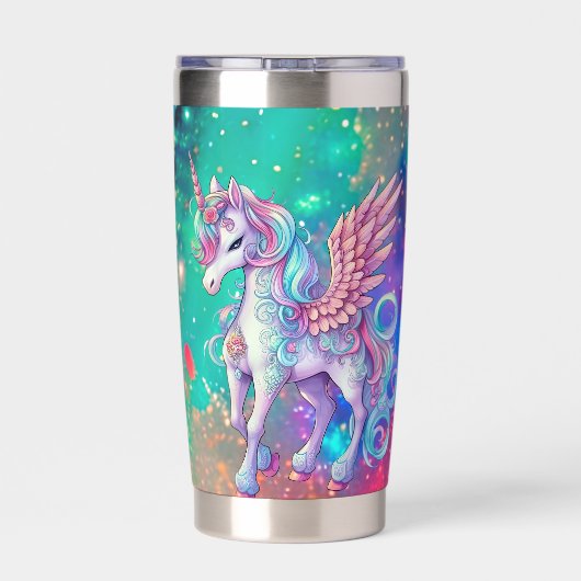 Niedliche Fantasie unicora geben Namen Thermobecher (Rückseite)