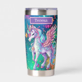 Niedliche Fantasie unicora geben Namen Thermobecher (Vorderseite)