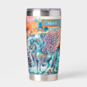 Niedliche Fantasie unicora geben Namen Thermobecher (Vorderseite)