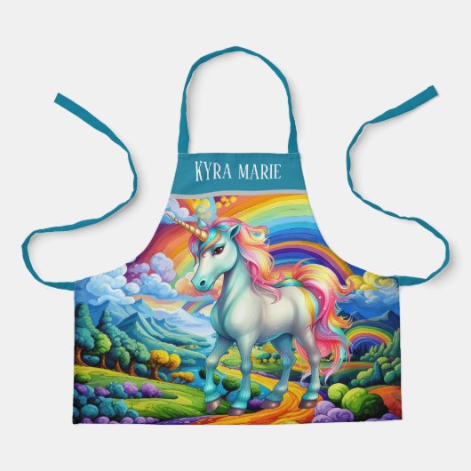 Niedliche Fantasie Unicorn geben Mädchen Namen Schürze (Vorderseite)