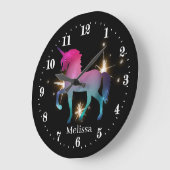 niedliche Fantasie unicorn hinzufügen Namen Große Wanduhr (Winkel)